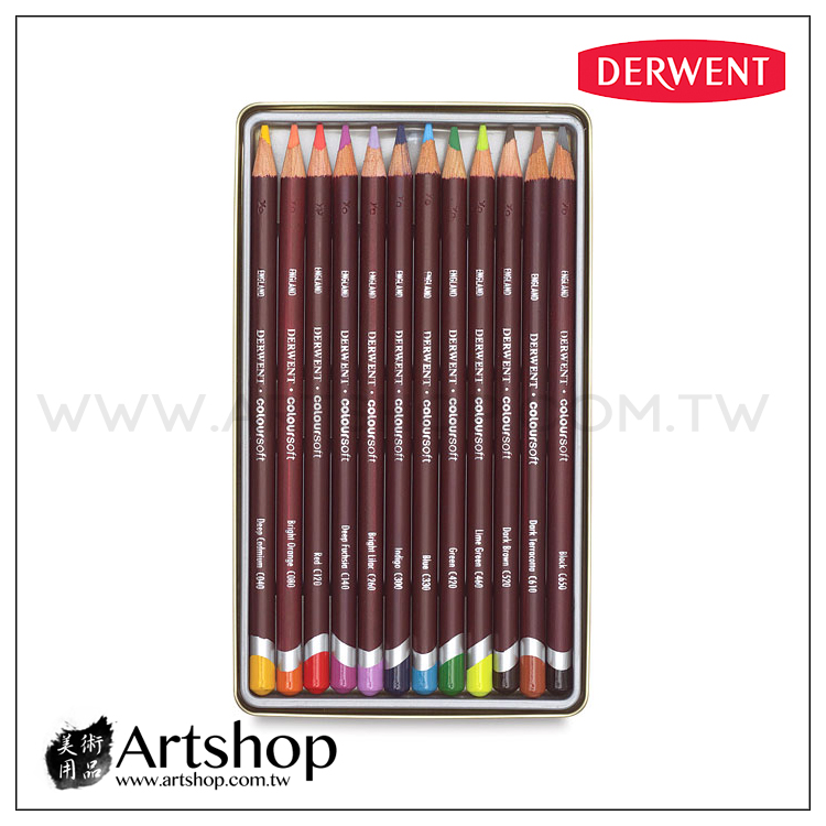 英國Derwent 德爾文Coloursoft 軟性油性顏色鉛筆(12色) 0701026