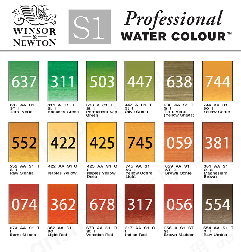 Windsorton Color 英國 WINSOR&NEWTON 溫莎牛頓 Professional 專家級水彩顏料 14ml S1 (單支)